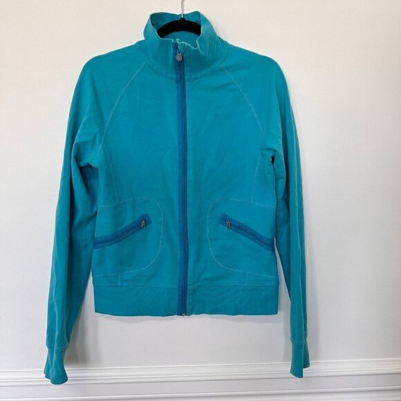 Lululemon "Vintage" Zip Up Jacket Sz 8 M Blue - Picture 2 of 12